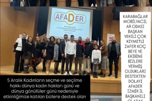 Afader İzmir İl kadın kollarından'dan Teşekkür Mesajı