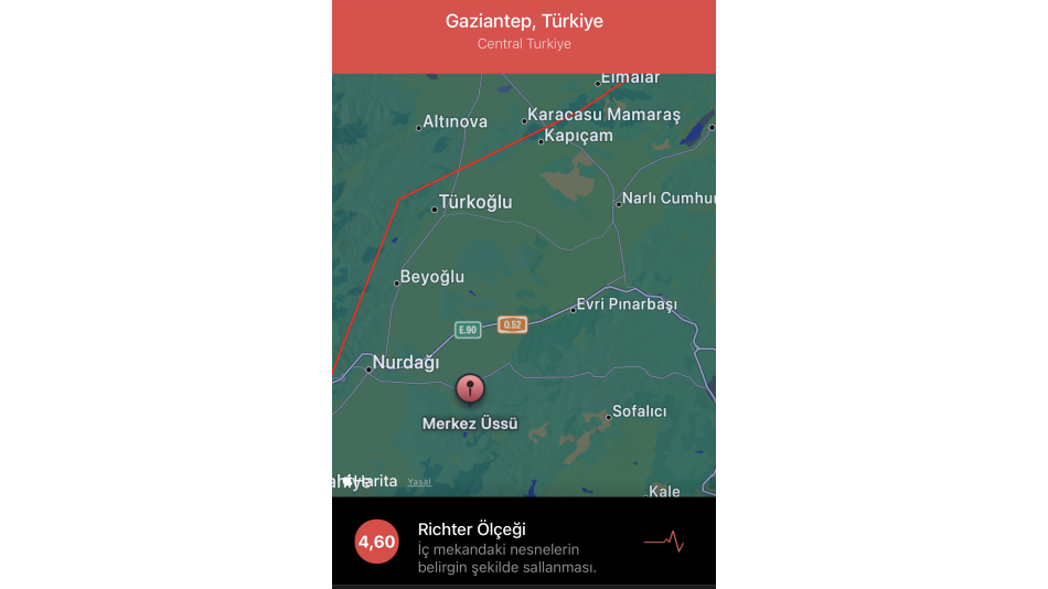 Gaziantep Nurdağı 4.6 Deprem 