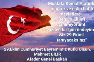 29. EKİM CUMHURİYET BAYRAMIMIZ KUTLU OLSUN 