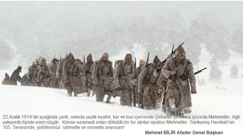 SARIKAMIŞ ŞEHİTLERİMİZİ SAYGIYLA ANIYORUZ